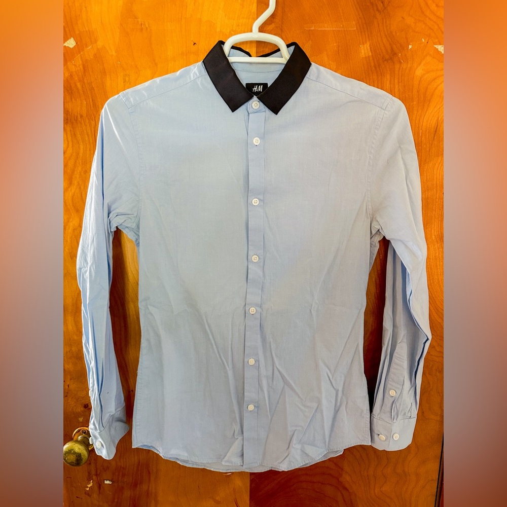 Cotton Stretch Dress Shirt with Contrasting Collar